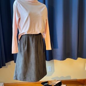 Grey straight skirt by Not Just Pants . No waistband.
